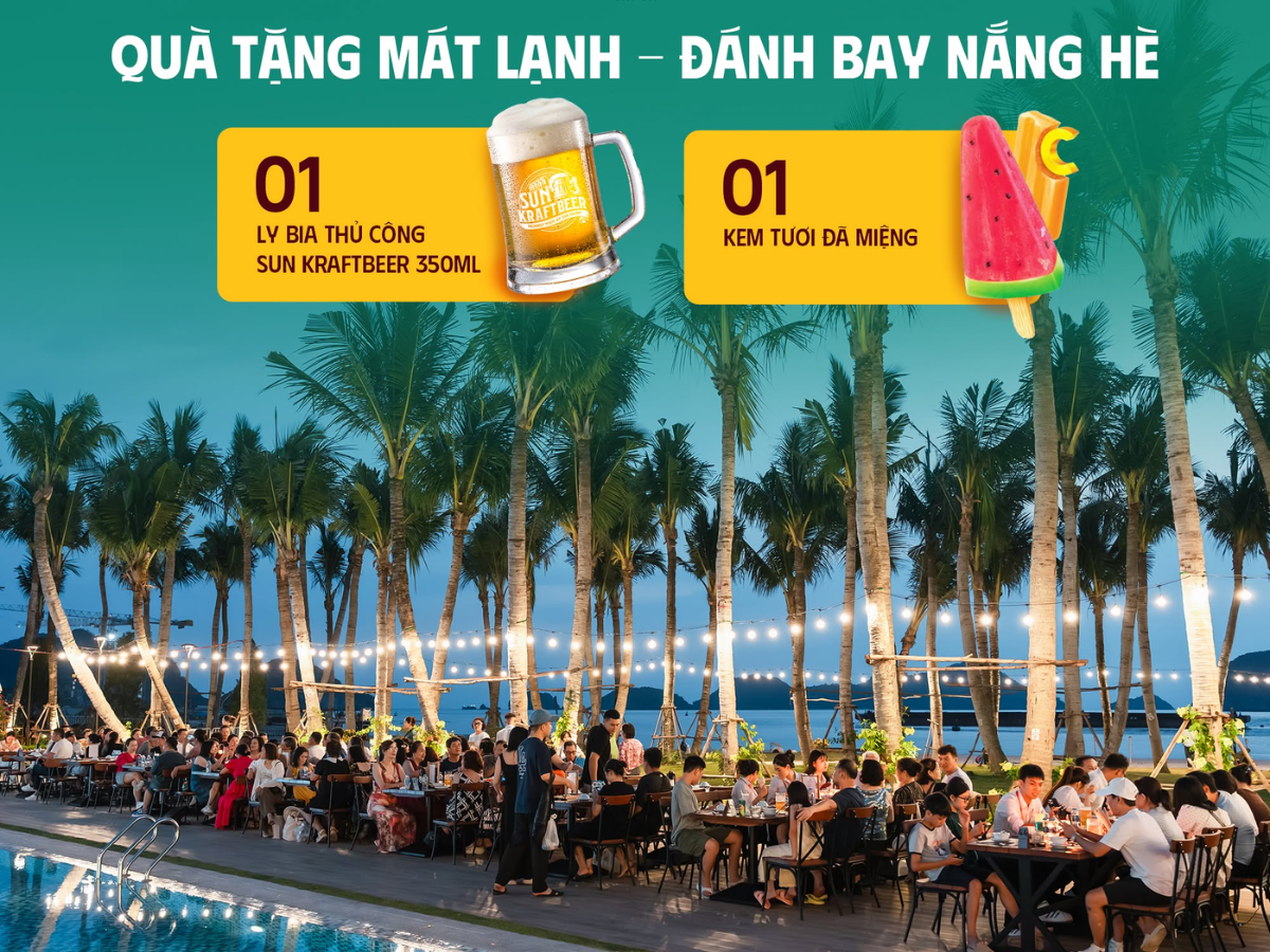 Sun Bavaria Cat Ba là điểm dừng chân lý tưởng dành cho những ai muốn kết hợp thưởng thức hải sản với bia thủ công.