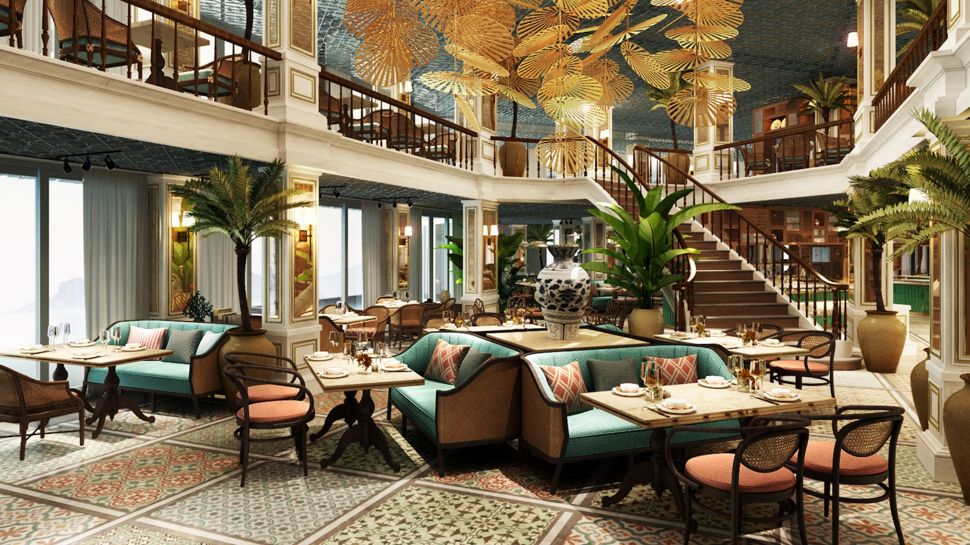 Hôtel Perle d'Orient Cat Ba mang phong cách Đông Dương với tầm nhìn hướng vịnh Lan Hạ