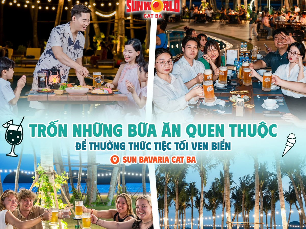 Sun Bavaria Cat Ba còn nổi tiếng với dòng bia thủ công Đức được sản xuất theo phong cách Bavaria đặc trưng