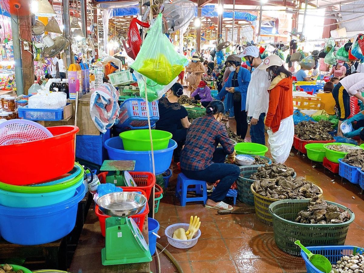 Chợ hải sản Núi Đèo có nhiều loại hải sản tươi ngon. Chợ hải sản Núi Đèo có nhiều loại hải sản tươi ngon.