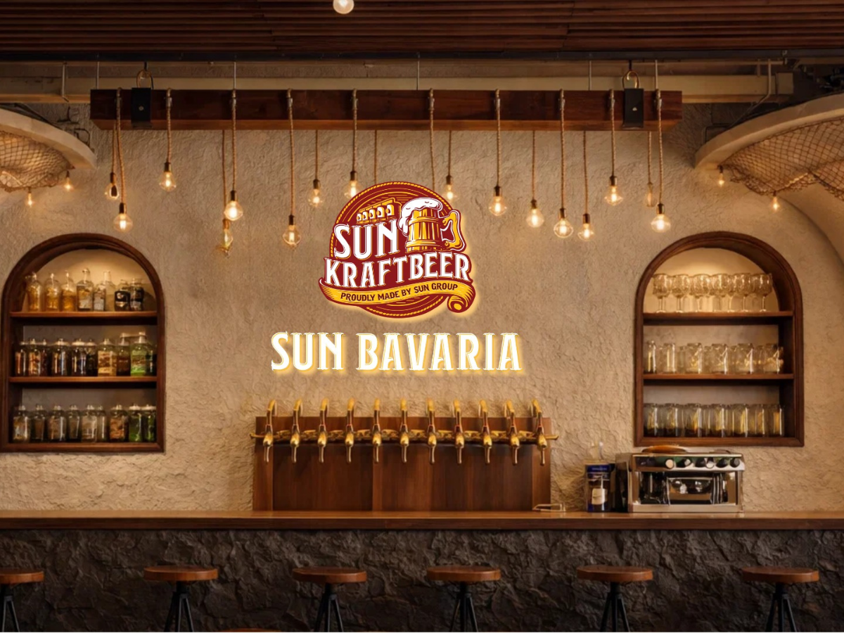 Sun Bavaria là nhà hàng mang phong cách châu Âu với không gian rộng lớn.