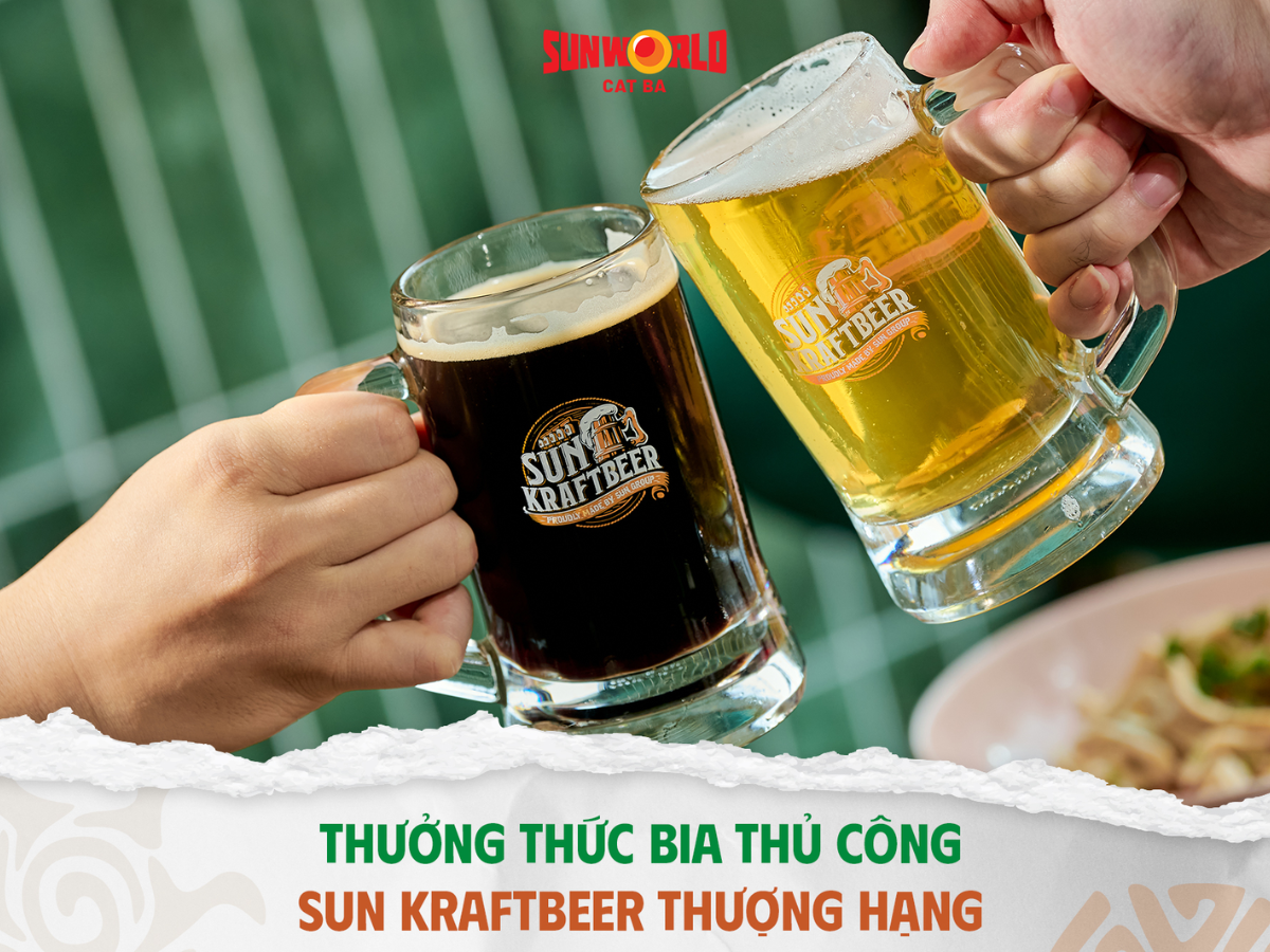 Một trong những điểm đáng thử nhất khi tham gia lễ hội chính là thưởng thức bia thủ công Sun KraftBeer.
